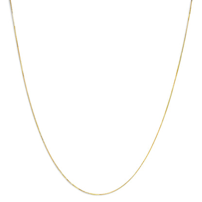 Solid 14K Yellow Gold 0.75mm Classic Box Chain Necklace. Unisex Chain - Size 16 Inches Bids.com