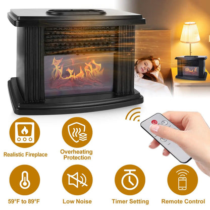 800W Artificial Flame Stove Electric Fireplace Heater DailySale