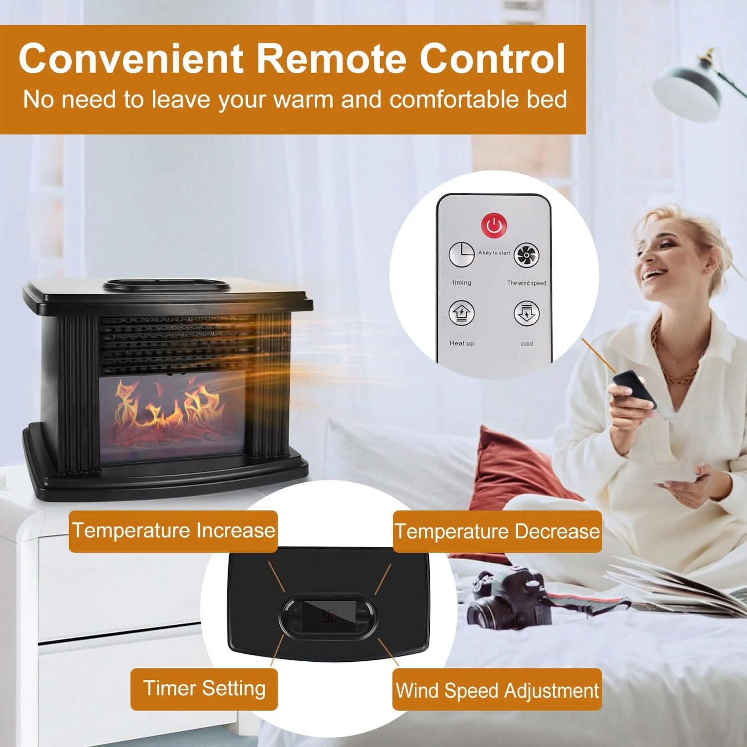800W Artificial Flame Stove Electric Fireplace Heater DailySale