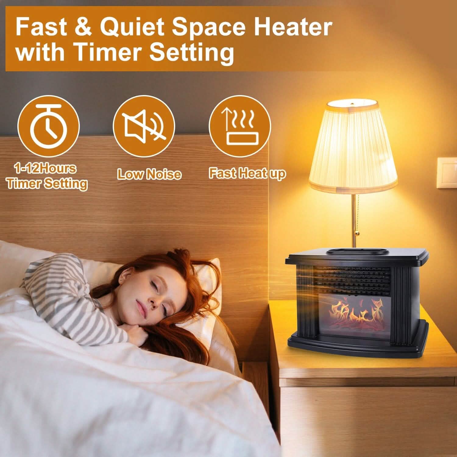 800W Artificial Flame Stove Electric Fireplace Heater DailySale