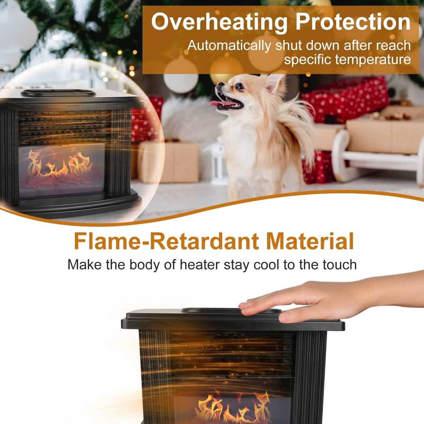 800W Artificial Flame Stove Electric Fireplace Heater DailySale