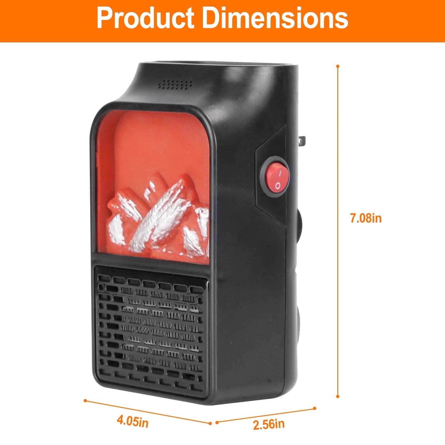 800w Plug-In Space Heater Wall Outlet with 360° Rotatable Plug DailySale