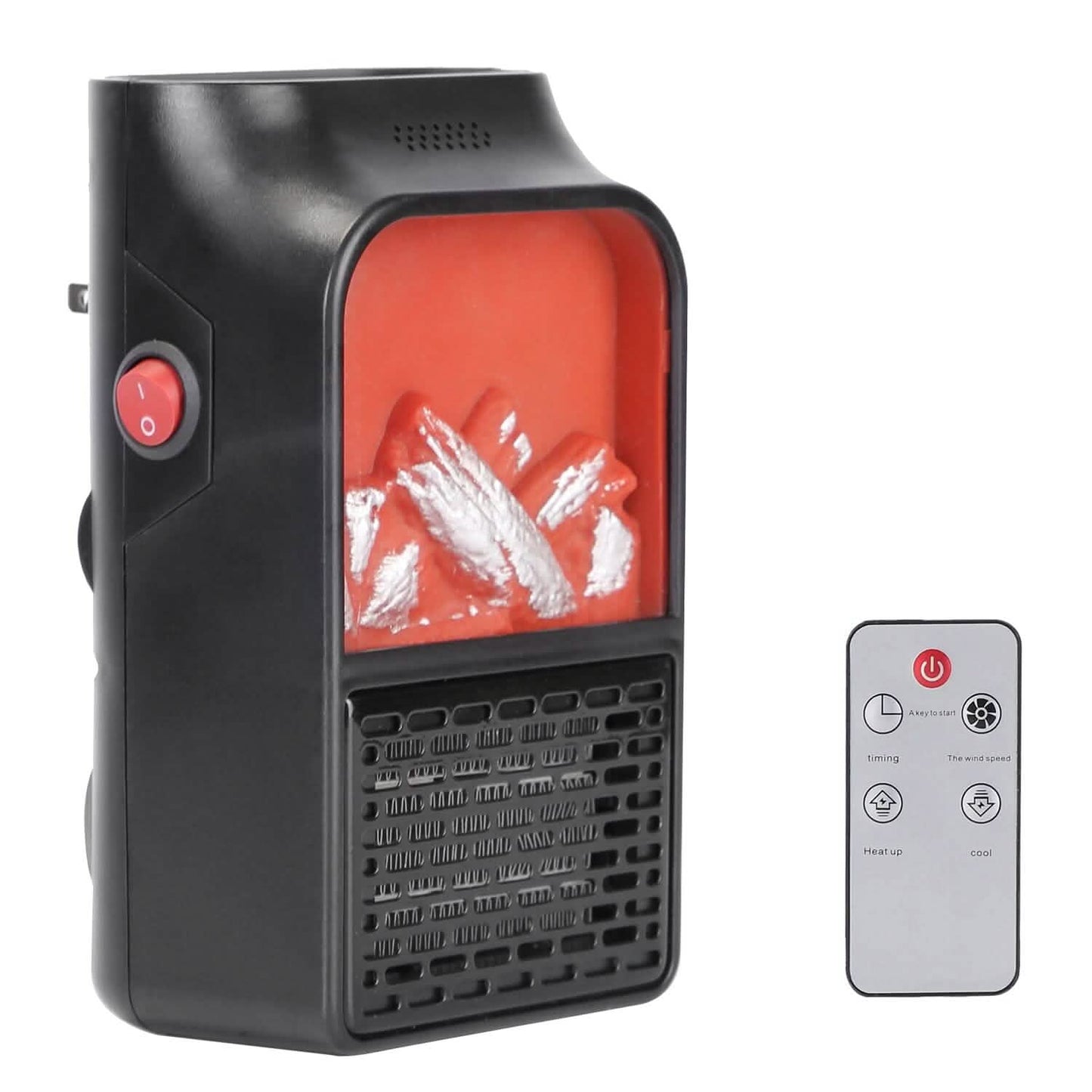 800w Plug-In Space Heater Wall Outlet with 360° Rotatable Plug DailySale