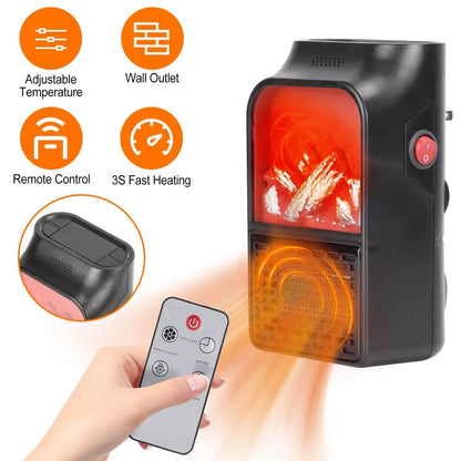 800w Plug-In Space Heater Wall Outlet with 360° Rotatable Plug DailySale