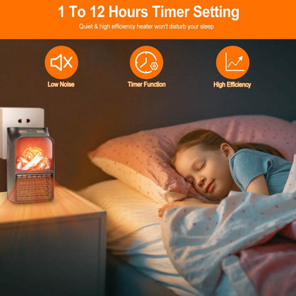 800w Plug-In Space Heater Wall Outlet with 360° Rotatable Plug DailySale