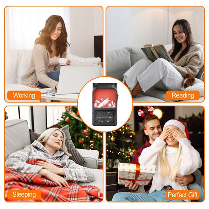 800w Plug-In Space Heater Wall Outlet with 360° Rotatable Plug DailySale