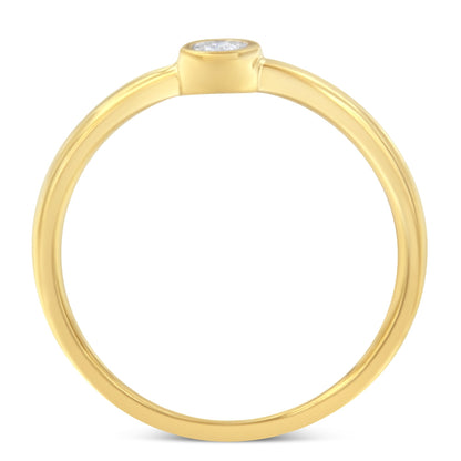 14K Yellow Gold Plated .925 Sterling Silver Miracle Set Diamond Ring (1/20 Cttw, J-K Color, I1-I2 Clarity) - Size 6 Bids.com