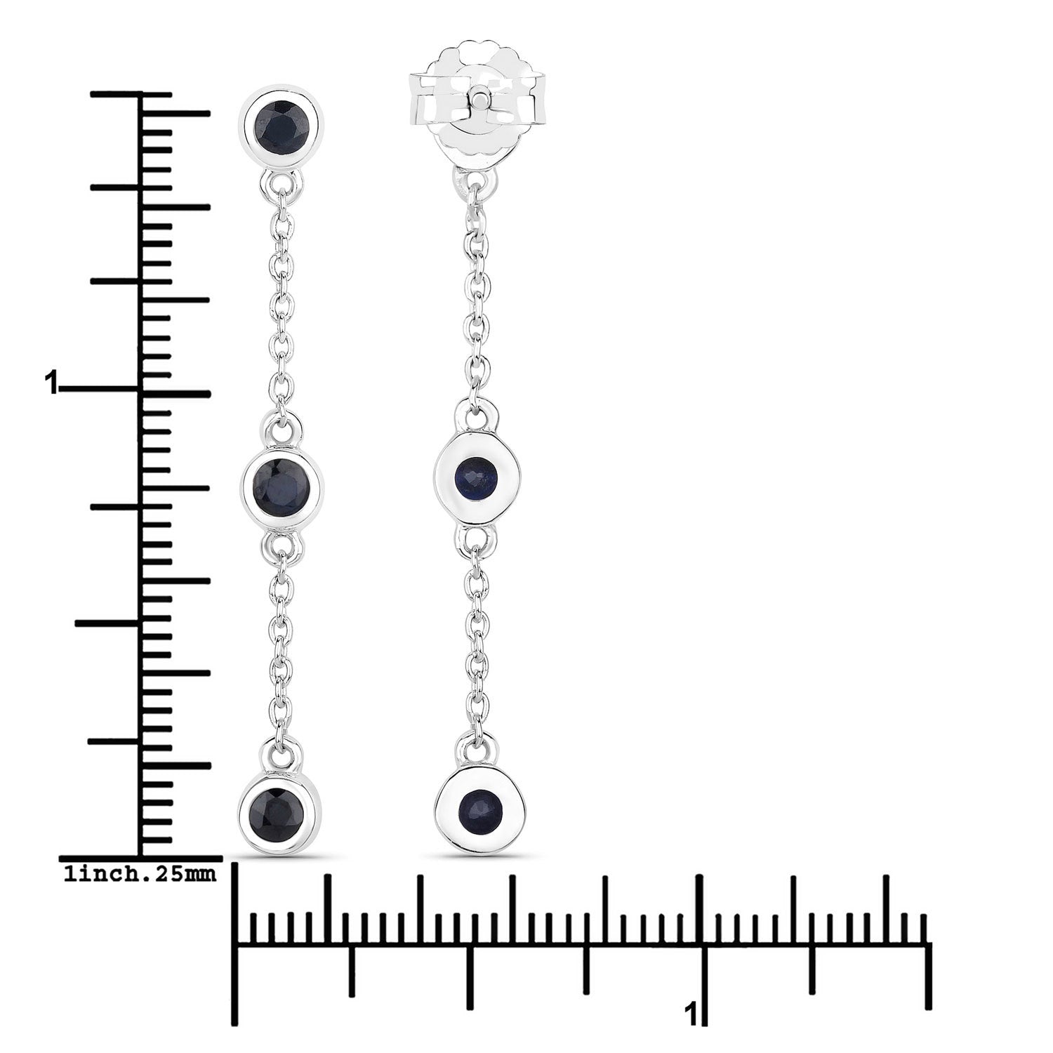 0.66 Carat Genuine Blue Sapphire .925 Sterling Silver Earrings Bids.com
