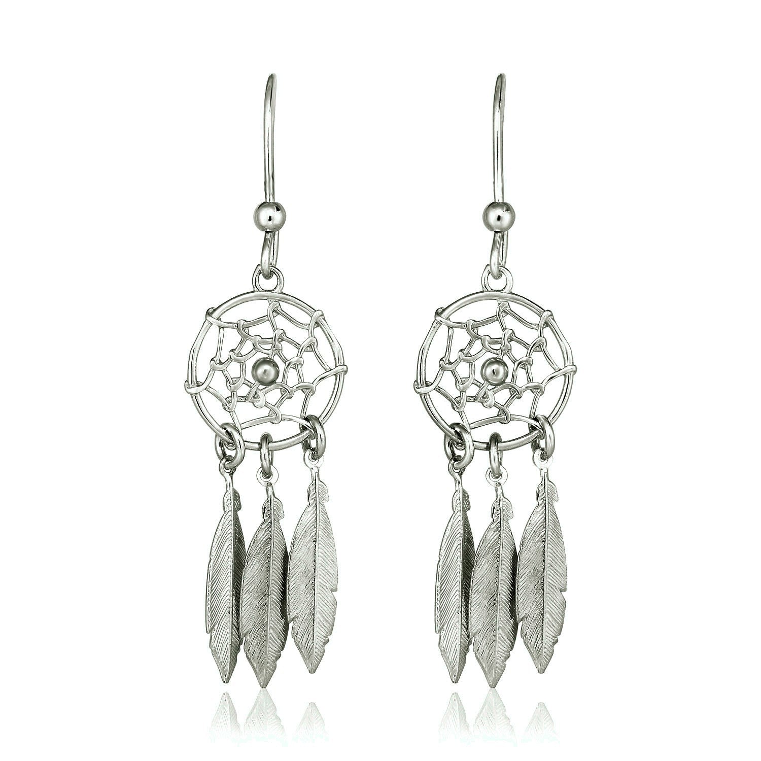 Sterling Silver Dream Catcher Dangle Earrings Bids.com