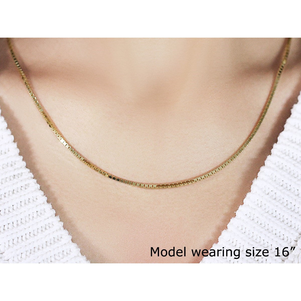 1.6mm 14K Yellow Gold Classic Box Chain Bids.com