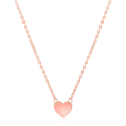 14k Rose Gold Polished Mini Heart Necklace Bids.com