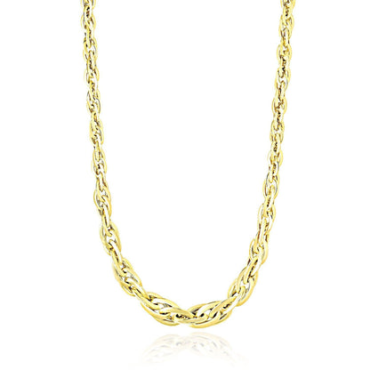 Polished Double Oval Link Chain Necklace in 14k Yellow Gold Bids.com