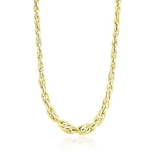 Polished Double Oval Link Chain Necklace in 14k Yellow Gold Bids.com