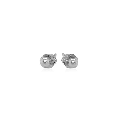 14k White Gold Spherical Stud Earrings (3.0 mm) Bids.com