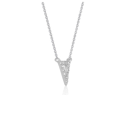 Diamond Inverted Triangle Pendant in 14k White Gold Bids.com