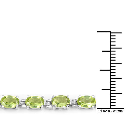 8.61 Carat Genuine Peridot .925 Sterling Silver Bracelet Bids.com