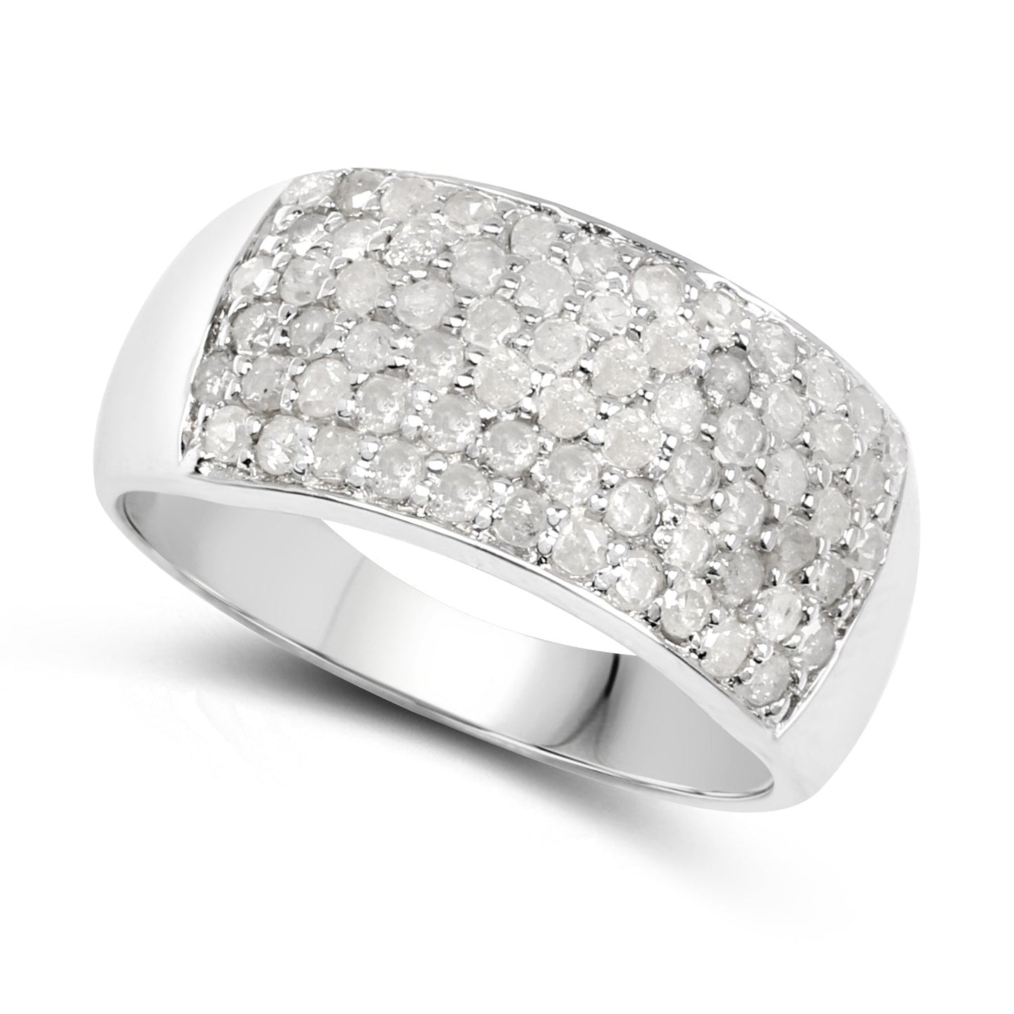 1.21 Carat Genuine White Diamond .925 Sterling Silver Ring Bids.com