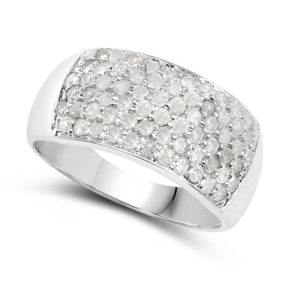 1.21 Carat Genuine White Diamond .925 Sterling Silver Ring Bids.com