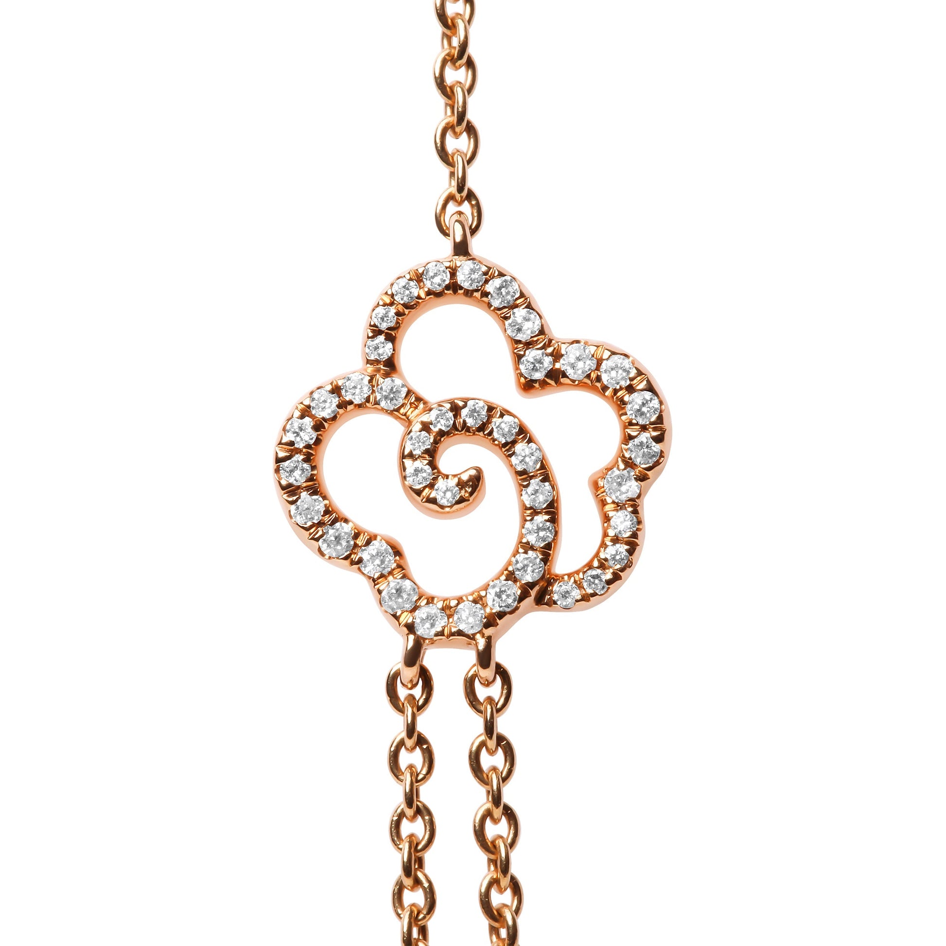 18K Rose Gold 1/2 Cttw Diamond and Freshwater Pearl Double Strand Station Necklace  (G-H Color, SI1-SI2 Clarity) - Adjustable up to 16" to 20" Bids.com