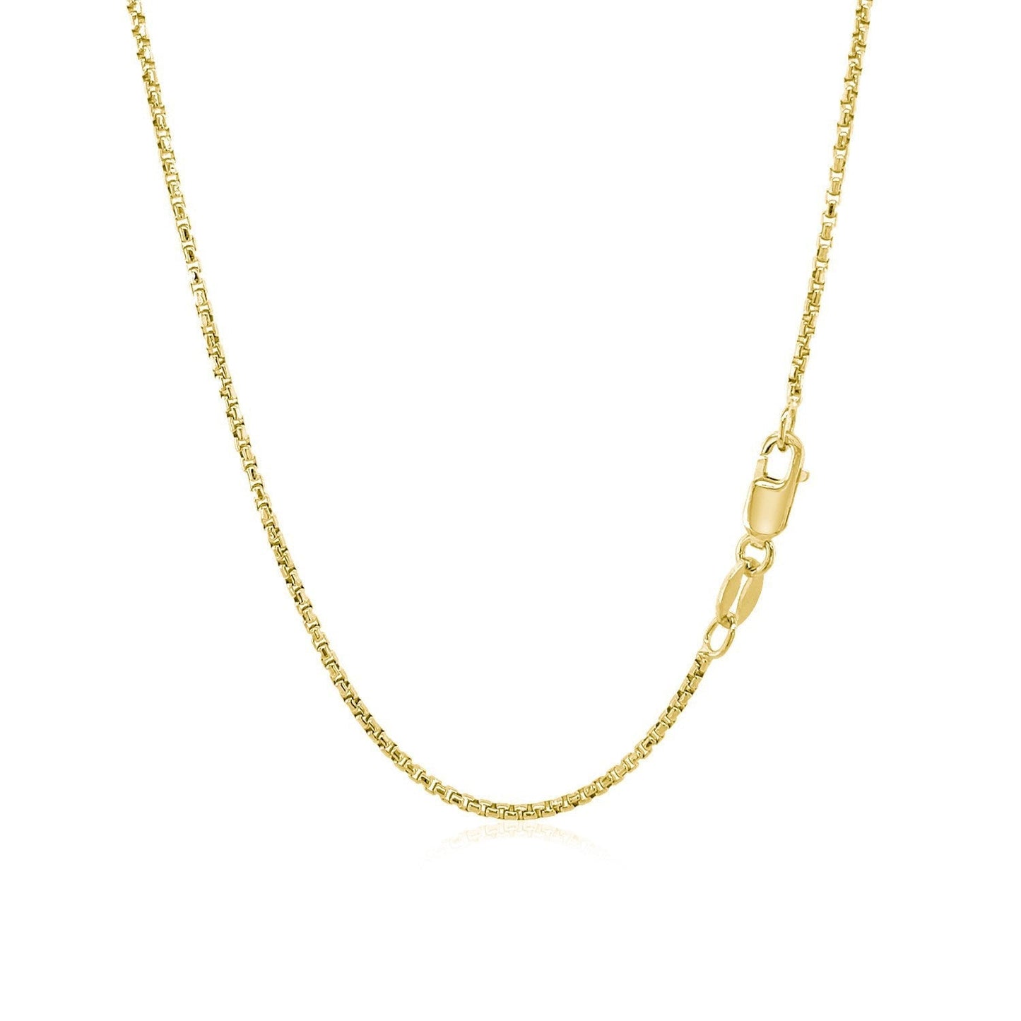 14k Yellow Gold Round Box Chain 1.35 mm Bids.com