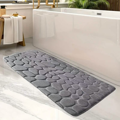 Ultra-Soft Memory Foam Bath Mat – Non-Slip, Absorbent (Gray Hexagon) DailySale