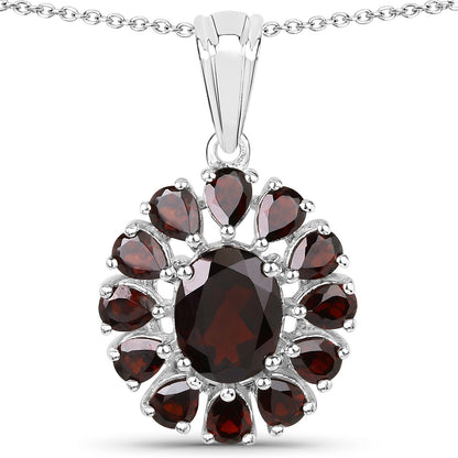 13.82 Carat Genuine Garnet and White Topaz .925 Sterling Silver 3 Piece Jewelry Set (Ring, Earrings, and Pendant w/ Chain) Bids.com