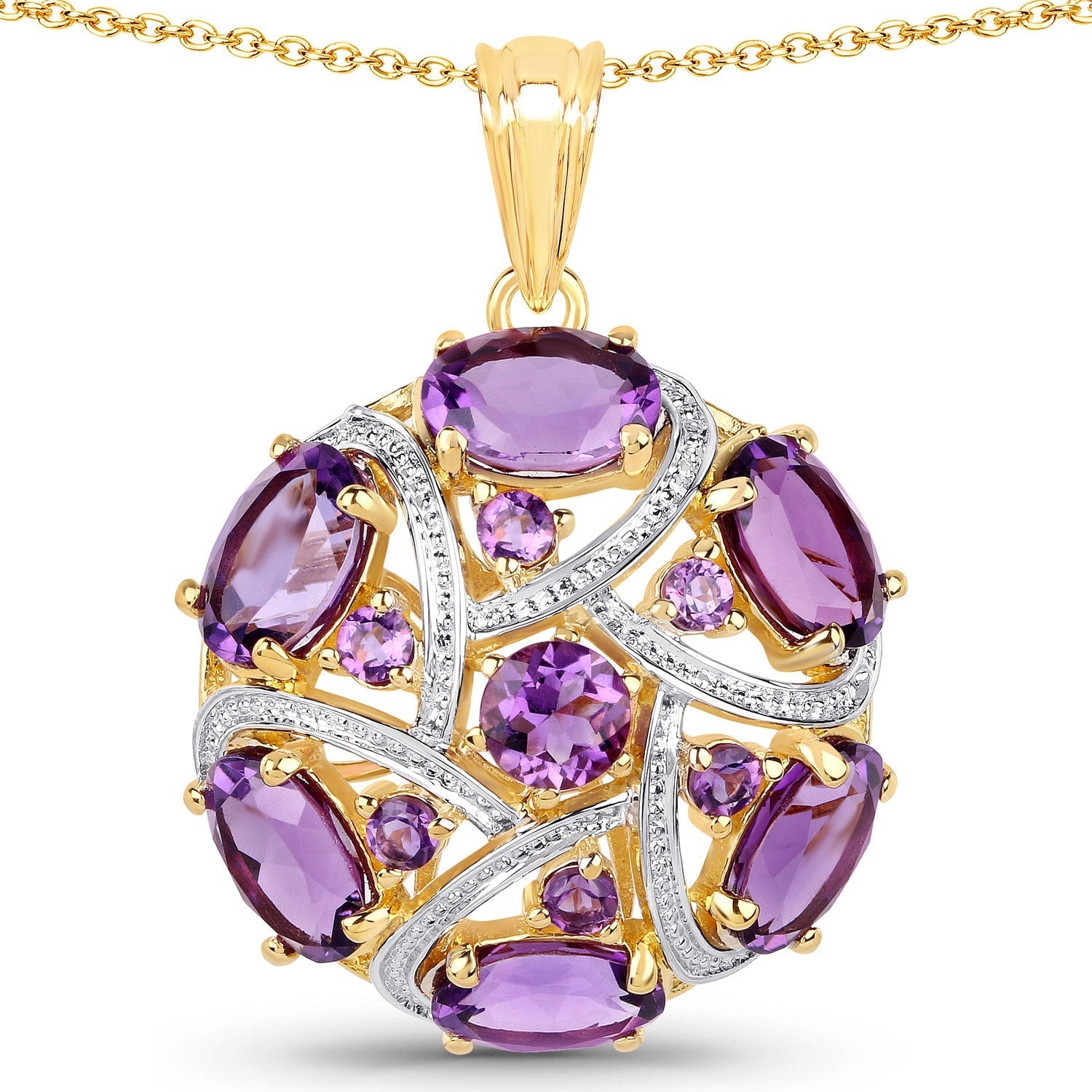 7.69 Carat Genuine Amethyst .925 Sterling Silver Pendant Bids.com