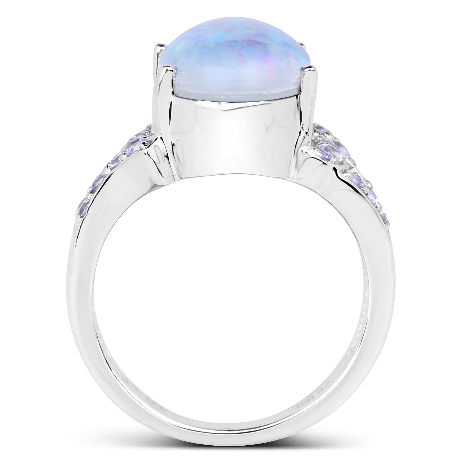 4.12 Carat Genuine Triplet Opal and Tanzanite .925 Sterling Silver Ring Bids.com