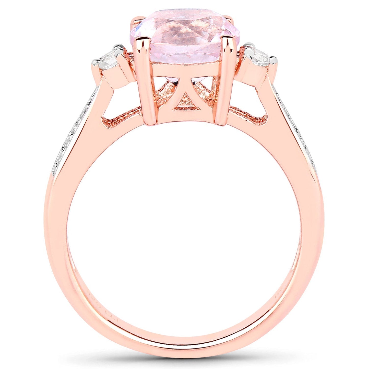 2.73 Carat Genuine Kunzite and White Topaz .925 Sterling Silver Ring Bids.com