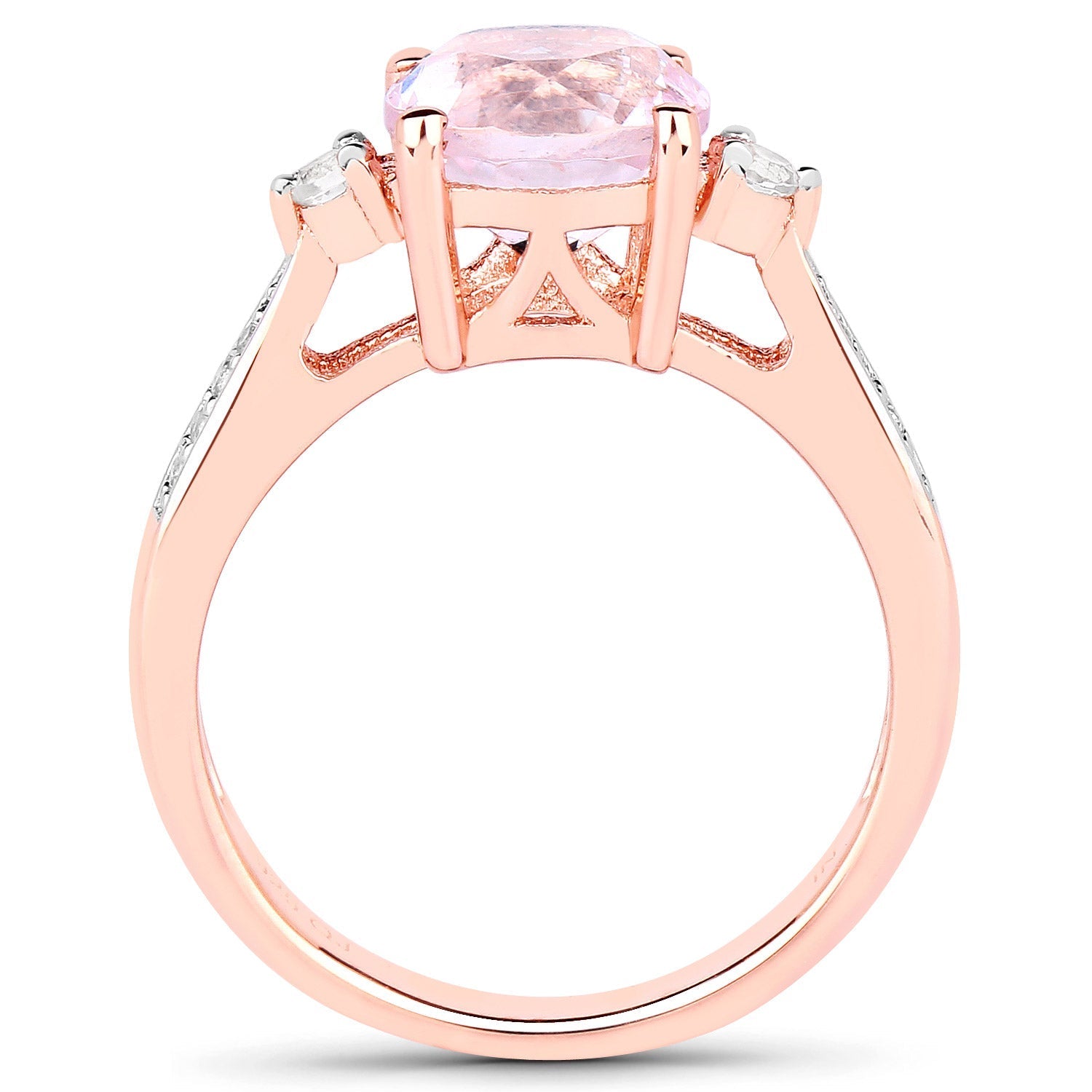 2.73 Carat Genuine Kunzite and White Topaz .925 Sterling Silver Ring Bids.com