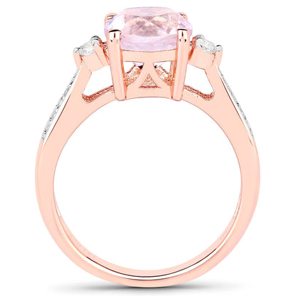2.73 Carat Genuine Kunzite and White Topaz .925 Sterling Silver Ring Bids.com