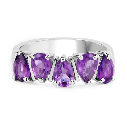 1.85 Carat Genuine Amethyst .925 Sterling Silver Ring Bids.com