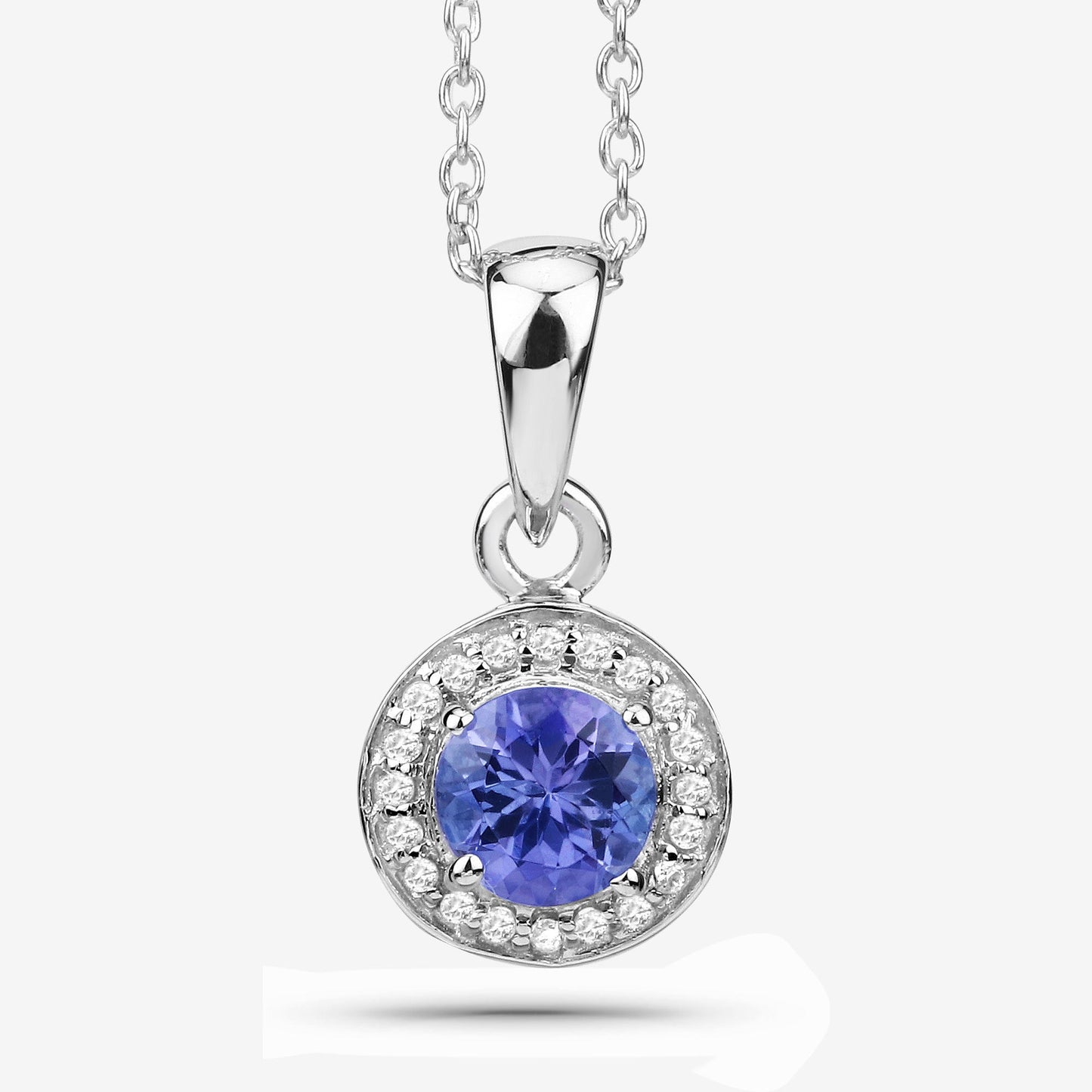 1.05 Carat Genuine Tanzanite and White Topaz .925 Sterling Silver Pendant Bids.com