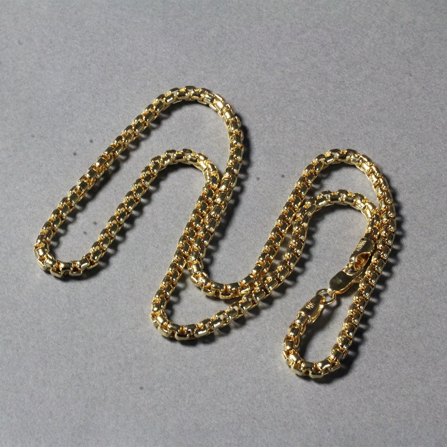 3.4mm 14k Yellow Gold Round Box Chain Bids.com
