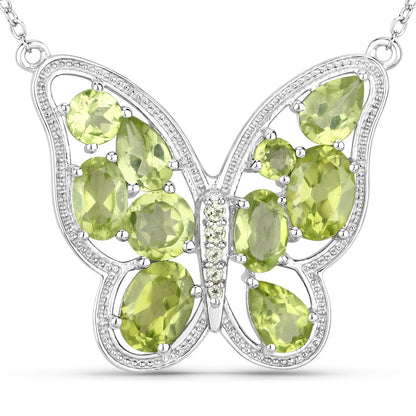 4.65 Carat Genuine Peridot .925 Sterling Silver Necklace Bids.com