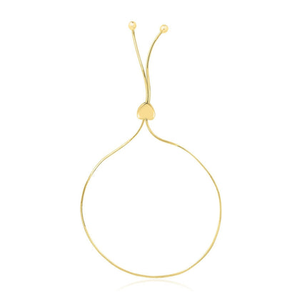 14k Yellow Gold Adjustable Lariat Style Heart Motif Bracelet Bids.com