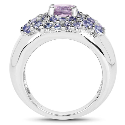 2.43 Carat Genuine Amethyst and Tanzanite .925 Sterling Silver Ring Bids.com