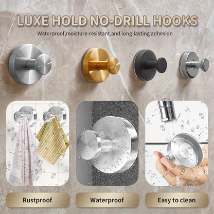 2-Pack: Strong Suction Cup Hooks – Silver Brushed Stainless Steel, No Drilling Required DailySale