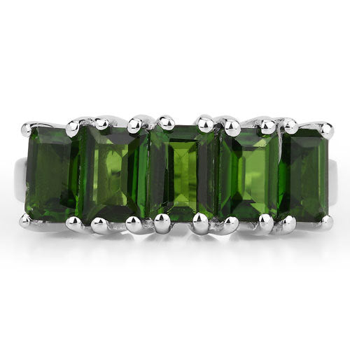3.25 Carat Genuine Chrome Diopside .925 Sterling Silver Ring Bids.com