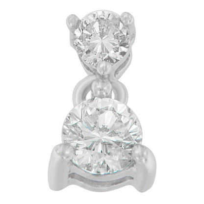 14K White Gold 1/2 cttw Round Cut Diamond Pendant Necklace (I-J, I1-I2) Bids.com