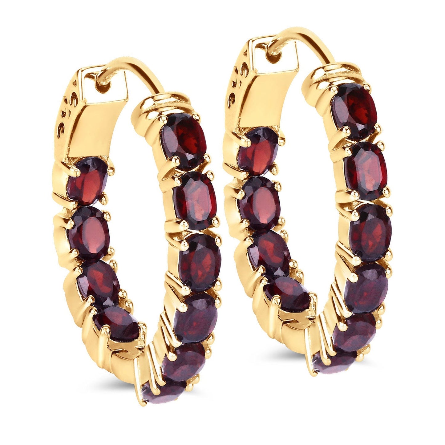 4.00 Carat Genuine Garnet .925 Sterling Silver Earrings Bids.com