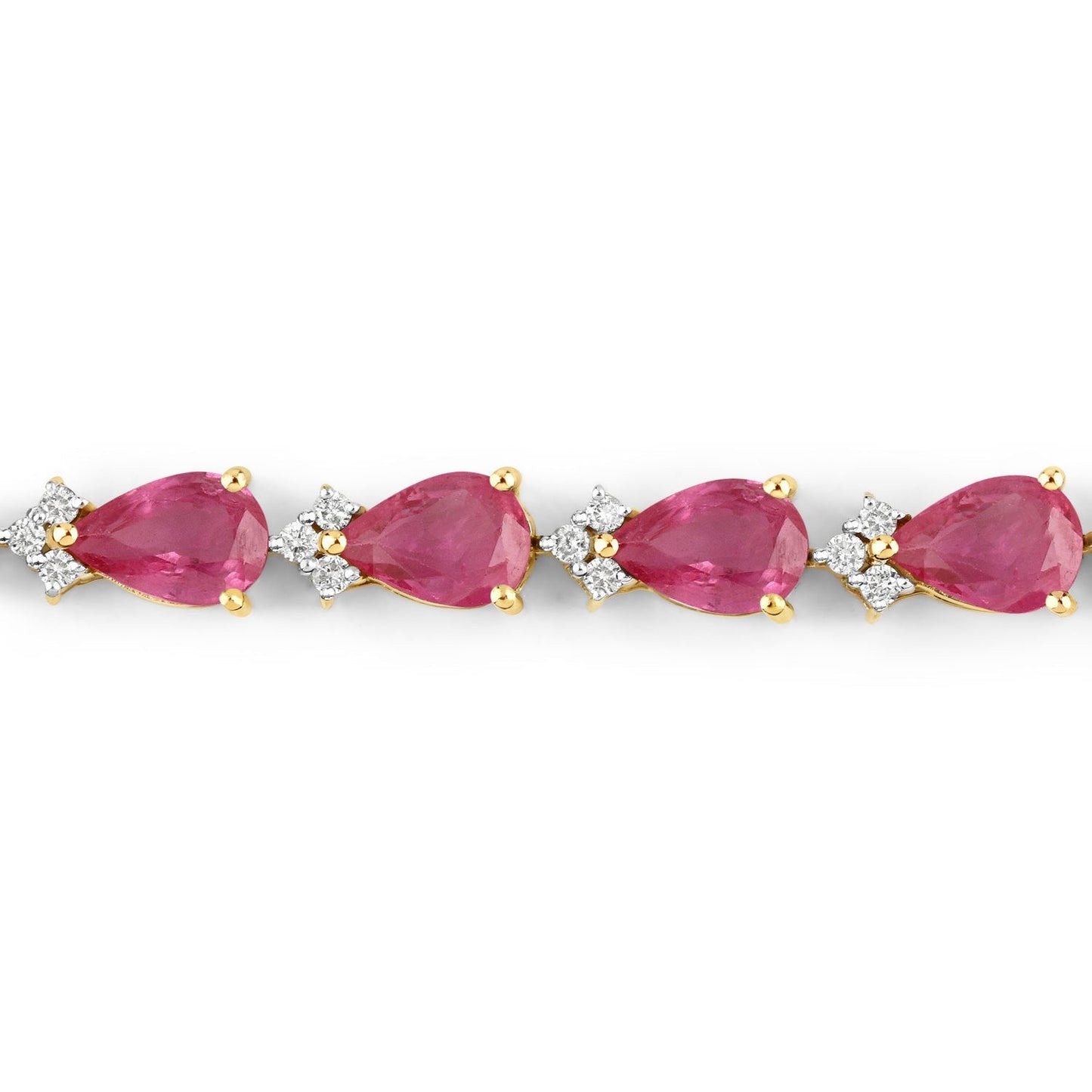 9.33 Carat Genuine Ruby and White Diamond 14K Yellow Gold Bracelet Bids.com