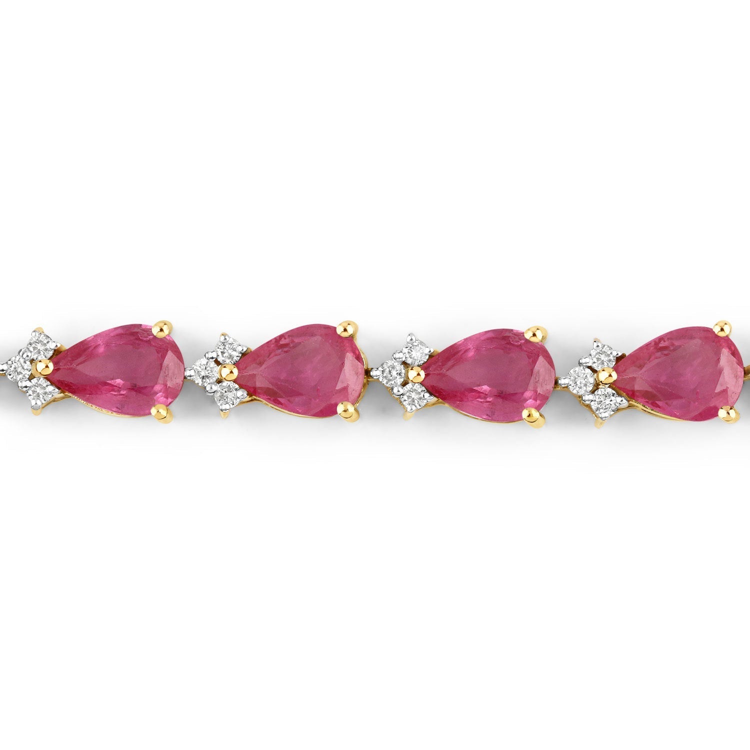 9.33 Carat Genuine Ruby and White Diamond 14K Yellow Gold Bracelet Bids.com