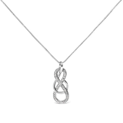 925 Sterling Silver Diamond Accent Interlocking Infinity Pendant Necklace (H-I Color, I2-I3 Clarity) - 18" Inches Bids.com