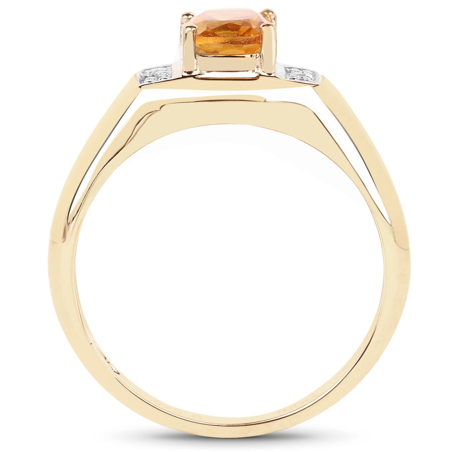 14K Yellow Gold Plated 1.36 Carat Genuine Citrine & White Topaz .925 Sterling Silver Ring Bids.com