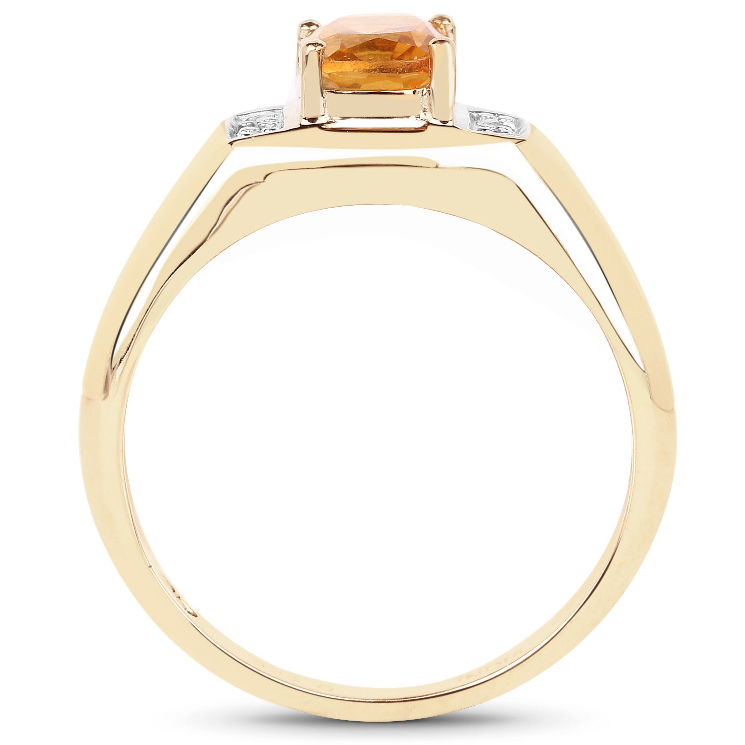 14K Yellow Gold Plated 1.36 Carat Genuine Citrine & White Topaz .925 Sterling Silver Ring Bids.com