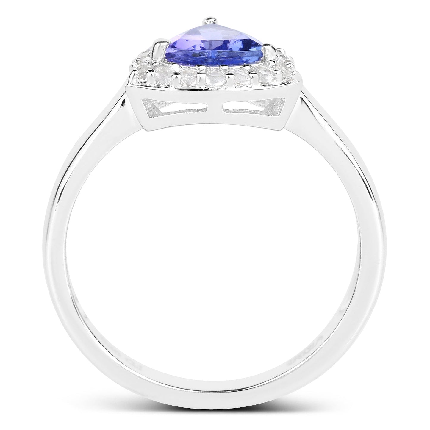 1.02 Carat Genuine Tanzanite and White Topaz .925 Sterling Silver Ring Bids.com