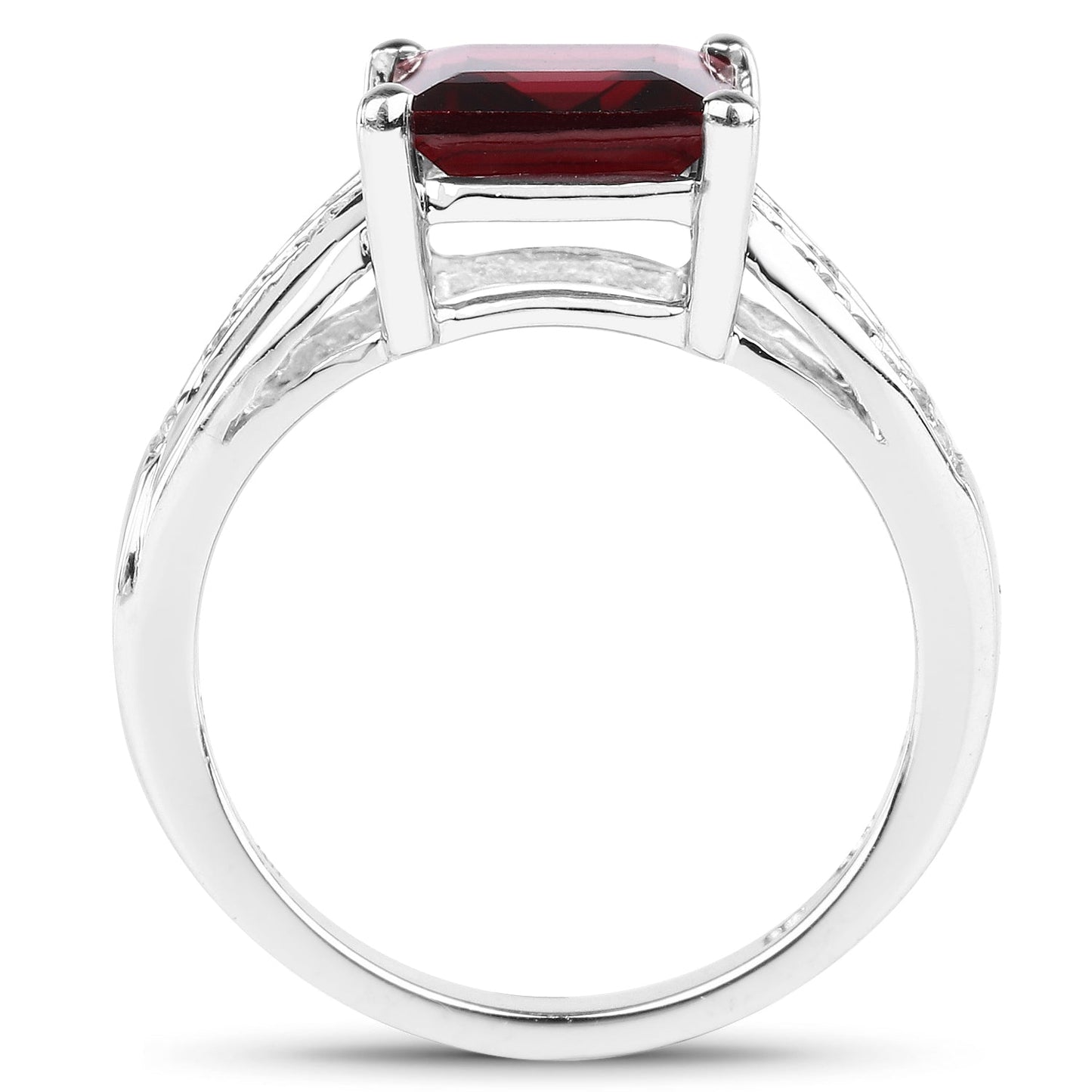 2.99 Carat Genuine Garnet and White Topaz .925 Sterling Silver Ring Bids.com
