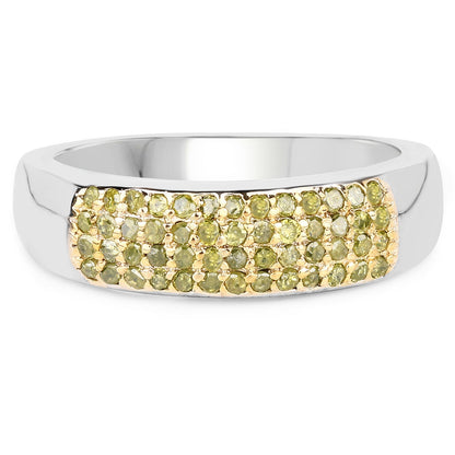 0.22 Carat Genuine Yellow Diamond .925 Sterling Silver Ring Bids.com