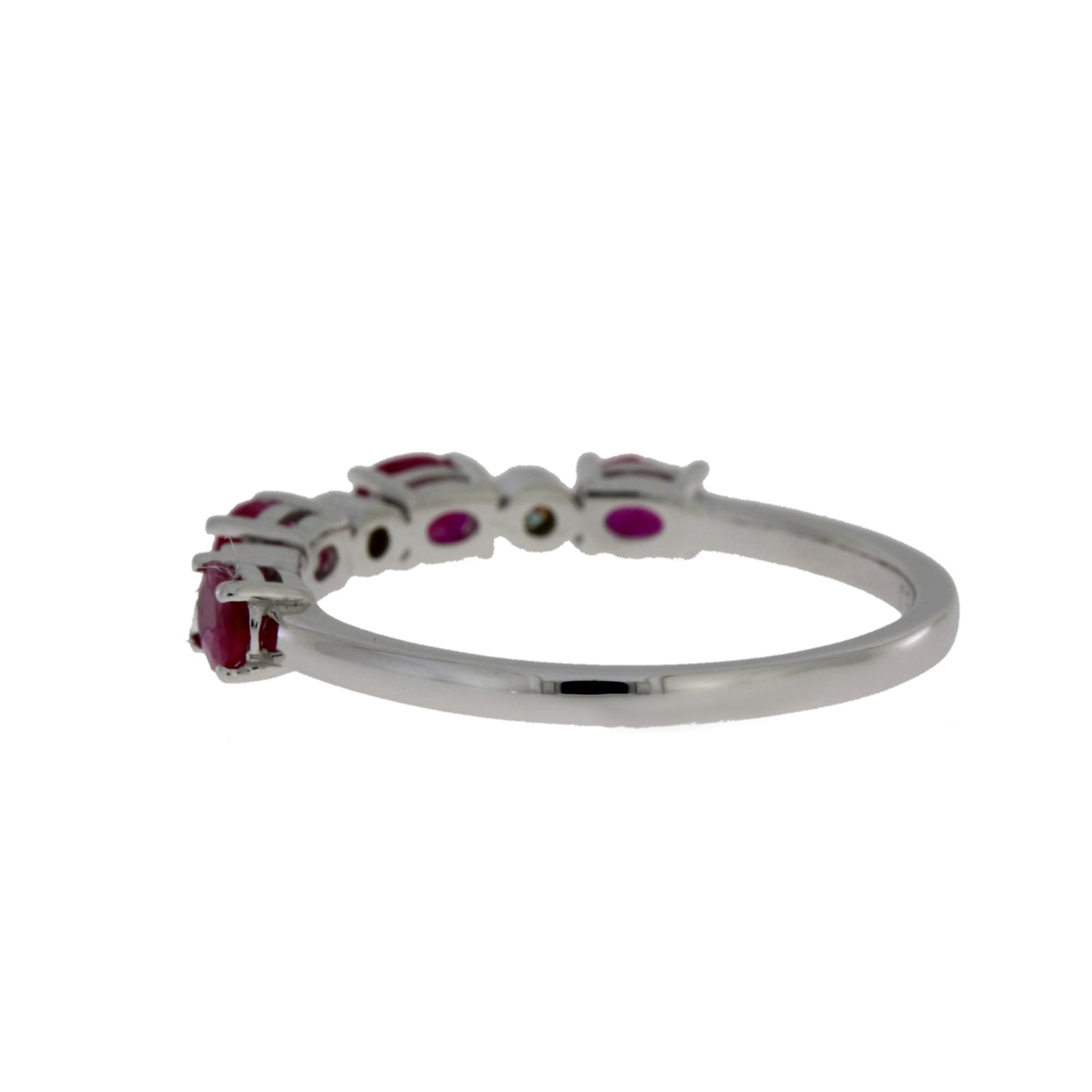 1.08ct Ruby Diamond Fashion band rings 14KT White Gold Bids.com